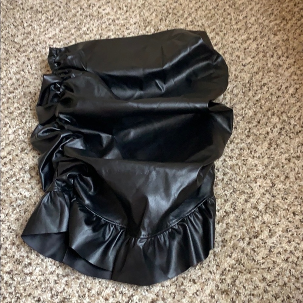 She’s a brat Faux leather skirt